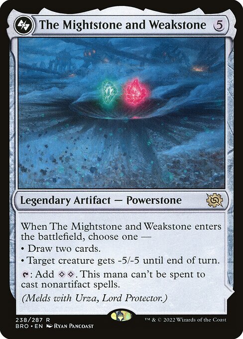 The Mightstone and Weakstone, The Brothers' War, Colorless, Rare, , Legendary Artifact, Powerstone, Foil, NM