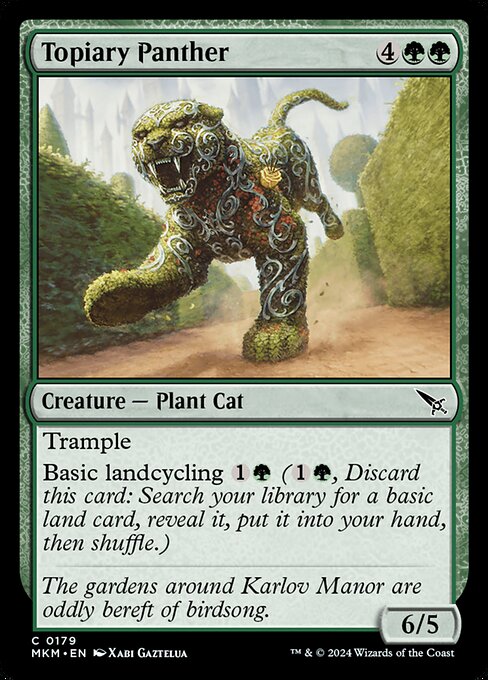 Topiary Panther, Murders at Karlov Manor, Green, Common, , Creature, Plant Cat, Non-Foil, NM