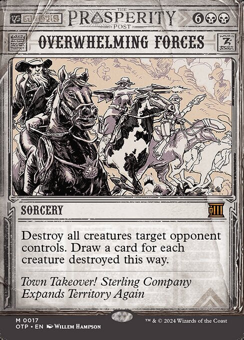 Overwhelming Forces, Breaking News Prosperity Showcase, Black, Mythic, , Sorcery, Non-Foil, NM
