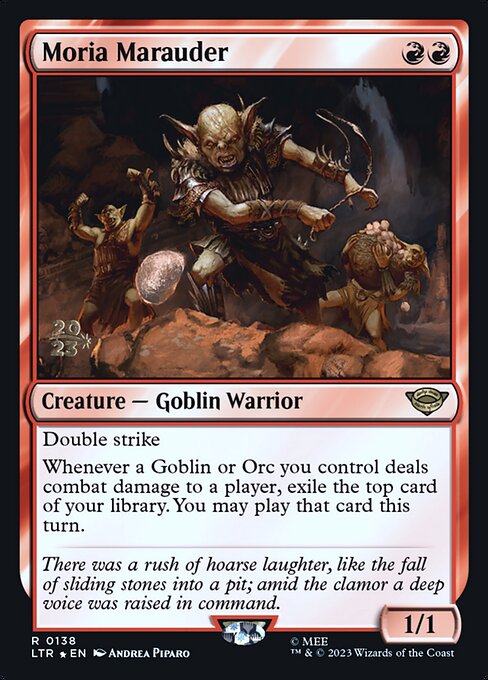 Moria Marauder, The Lord of the Rings, Red, Rare, , Creature, Goblin Warrior, Foil, NM