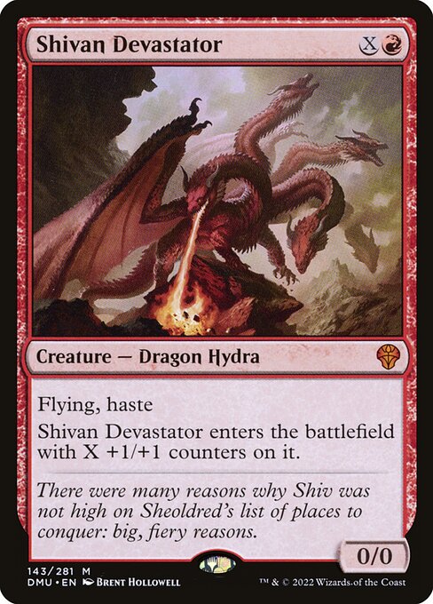 Shivan Devastator, Dominaria United, Red, Mythic, , Creature, Dragon Hydra, Non-Foil, NM