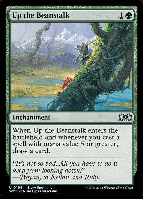 Up the Beanstalk, Wilds of Eldraine, Green, Uncommon, , Enchantment, Non-Foil, NM