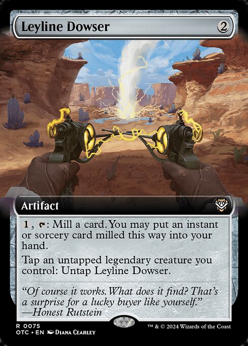 Leyline Dowser, Outlaws of Thunder Junction Commander Extended Art, Colorless, Rare, , Artifact, Non-Foil, NM