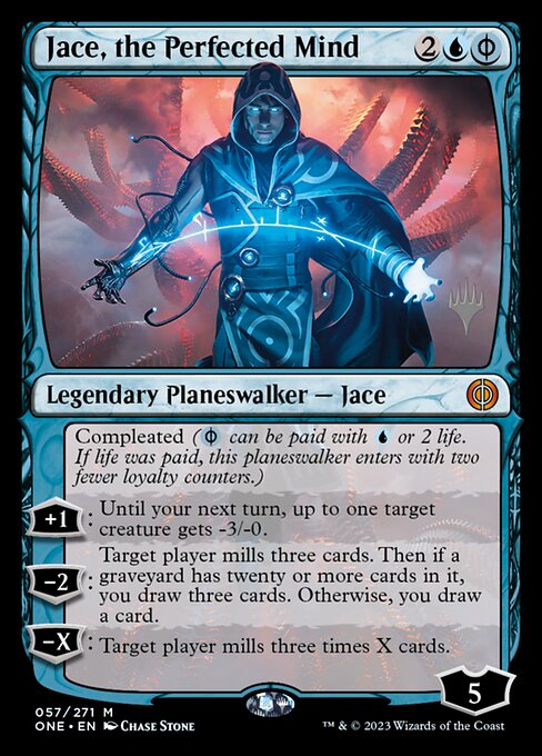 Jace, the Perfected Mind, Phyrexia: All Will Be One Promos, Blue, Mythic, , Legendary Planeswalker, Jace, Non-Foil, NM