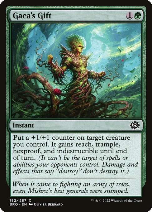 Gaea's Gift, The Brothers' War, Green, Common, , Instant, Non-Foil, NM