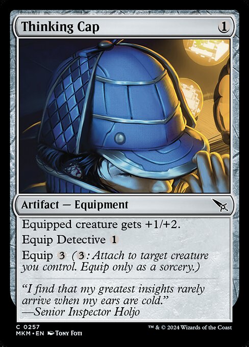 Thinking Cap, Murders at Karlov Manor, Colorless, Common, , Artifact, Equipment, Non-Foil, NM