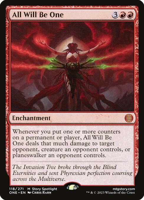 All Will Be One, Phyrexia: All Will Be One, Red, Mythic, , Enchantment, Non-Foil, NM