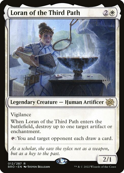 Loran of the Third Path, The Brothers' War Promos, White, Rare, , Legendary Creature, Human Artificer, Non-Foil, NM
