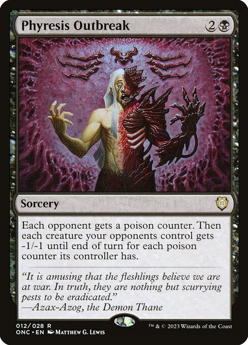 Phyresis Outbreak, Phyrexia: All Will Be One Commander, Black, Rare, , Sorcery, Non-Foil, NM