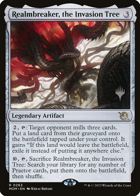 Realmbreaker, the Invasion Tree, March of the Machine Promos, Colorless, Rare, , Legendary Artifact, Non-Foil, NM