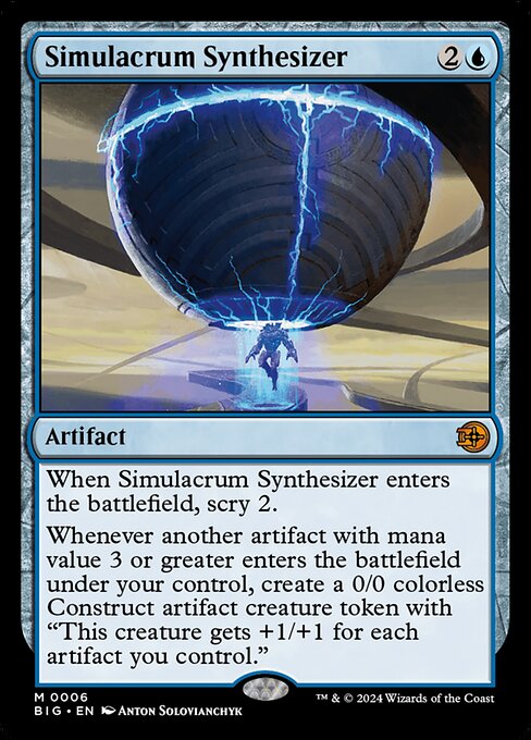 Simulacrum Synthesizer, The Big Score, Blue, Mythic, , Artifact, Foil, NM