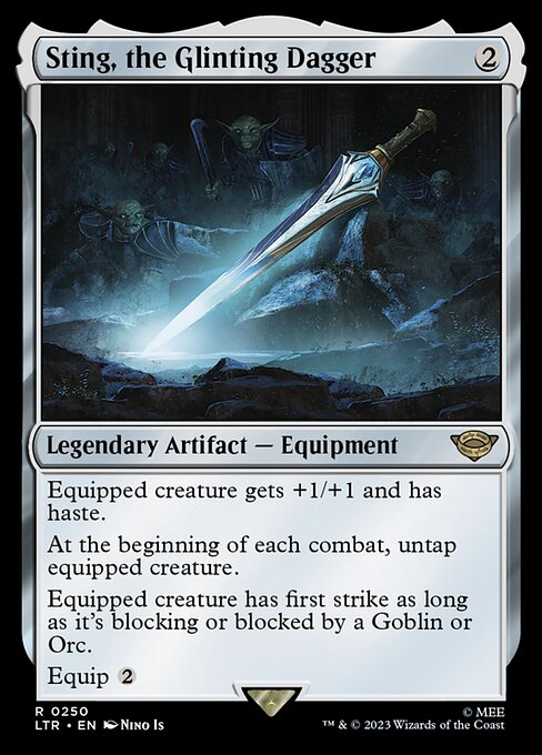 Sting, the Glinting Dagger, The Lord of the Rings, Colorless, Rare, , Legendary Artifact, Equipment, Non-Foil, NM
