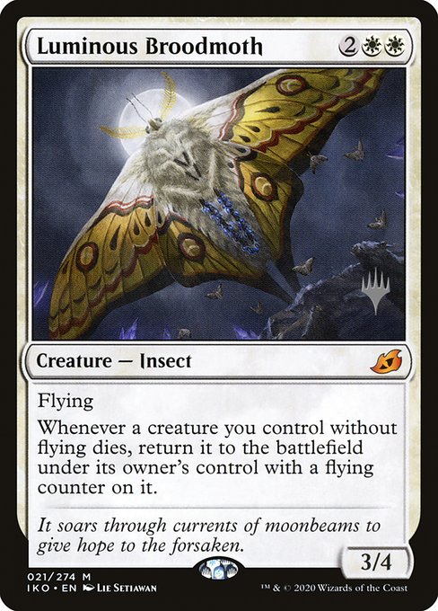 Luminous Broodmoth, Ikoria: Lair of Behemoths Promos, White, Mythic, , Creature, Insect, Non-Foil, NM