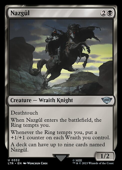 Nazgûl, The Lord of the Rings #332, Black, Uncommon, , Creature, Wraith Knight, Non-Foil, NM