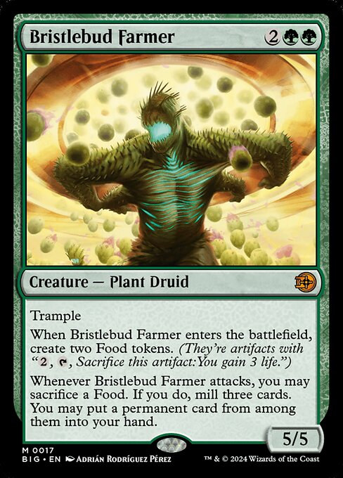 Bristlebud Farmer, The Big Score, Green, Mythic, , Creature, Plant Druid, Foil, NM