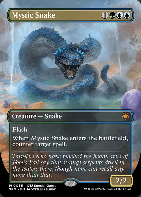 Mystic Snake, Special Guests, Multicolor, Mythic, Simic, Creature, Snake, Foil, NM