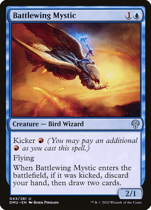 Battlewing Mystic, Dominaria United, Blue, Uncommon, Izzet, Creature, Bird Wizard, Non-Foil, NM