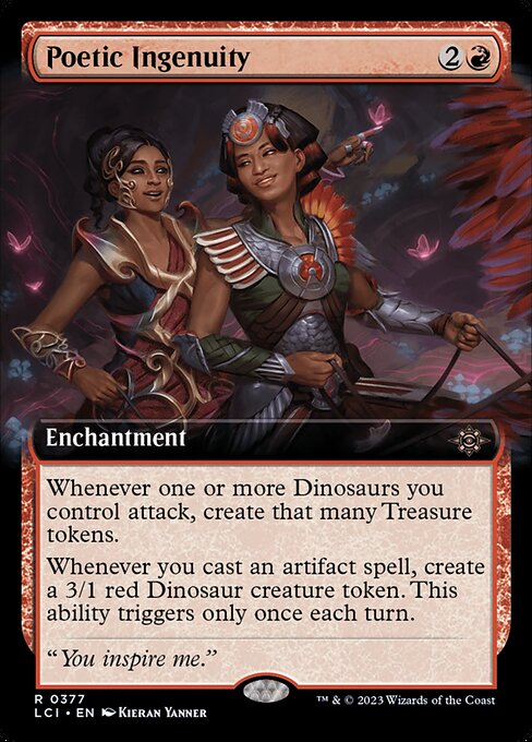 Poetic Ingenuity, The Lost Caverns of Ixalan Extended Art, Red, Rare, , Enchantment, Non-Foil, NM