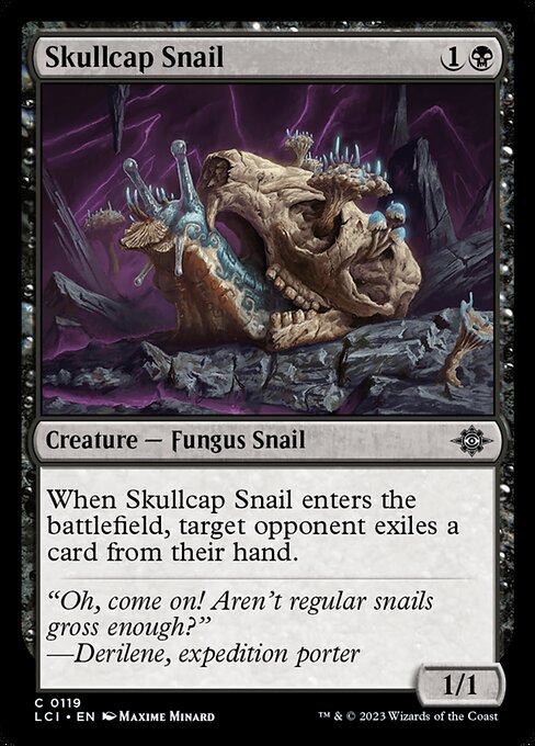 Skullcap Snail, The Lost Caverns of Ixalan, Black, Common, , Creature, Fungus Snail, Non-Foil, NM