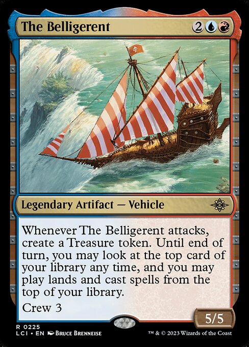 The Belligerent, The Lost Caverns of Ixalan, Multicolor, Rare, Izzet, Legendary Artifact, Vehicle, Non-Foil, NM