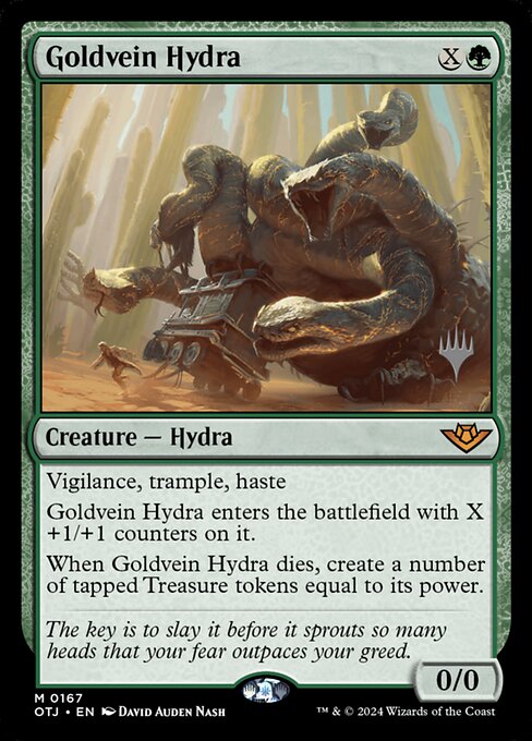 Goldvein Hydra, Outlaws of Thunder Junction Promos, Green, Mythic, , Creature, Hydra, Foil, NM