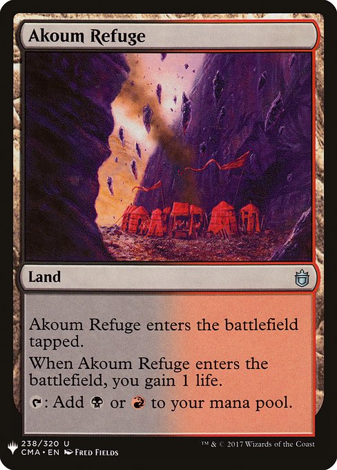 Akoum Refuge, The List, Colorless, Uncommon, Rakdos, Land, Non-Foil, NM
