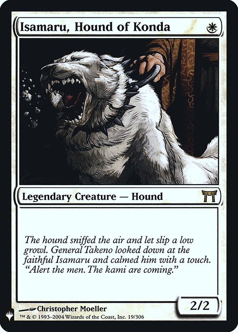 Isamaru, Hound of Konda, The List, White, Rare, , Legendary Creature, Dog, Foil, NM
