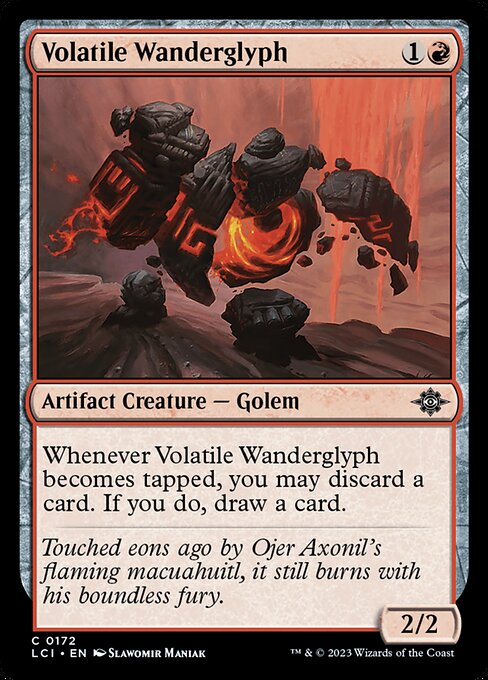 Volatile Wanderglyph, The Lost Caverns of Ixalan, Red, Common, , Artifact Creature, Golem, Foil, NM