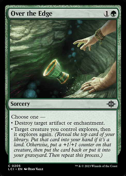 Over the Edge, The Lost Caverns of Ixalan, Green, Common, , Sorcery, Foil, NM