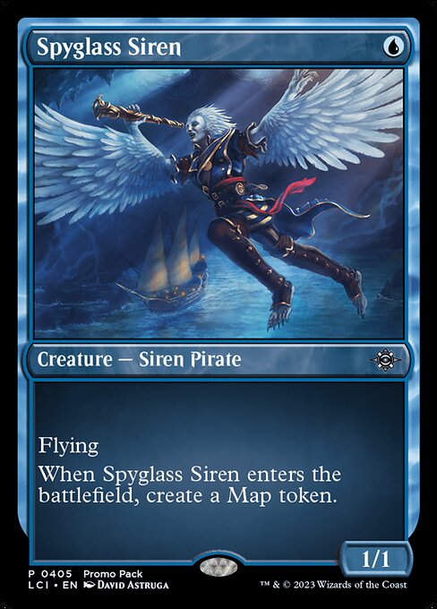 Spyglass Siren, The Lost Caverns of Ixalan Promos, Blue, Uncommon, , Creature, Siren Pirate, Non-Foil, NM