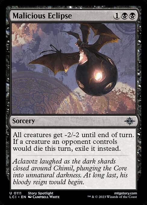 Malicious Eclipse, The Lost Caverns of Ixalan, Black, Uncommon, , Sorcery, Foil, NM
