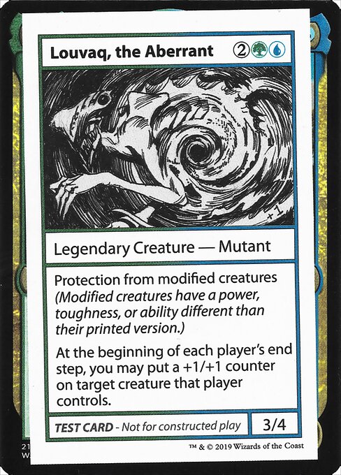 Louvaq, the Aberrant, Mystery Booster Playtest Cards 2021, Multicolor, Rare, Simic, Legendary Creature, Mutant, Non-Foil, NM