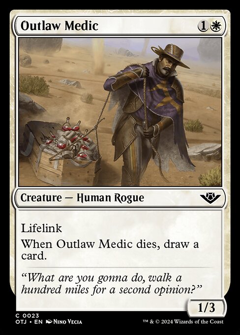 Outlaw Medic, Outlaws of Thunder Junction, White, Common, , Creature, Human Rogue, Foil, NM