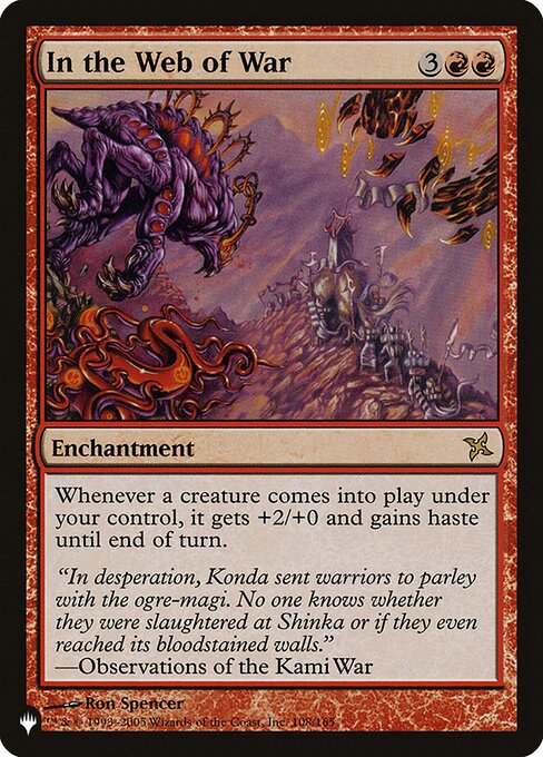 In the Web of War, The List, Red, Rare, , Enchantment, Non-Foil, NM