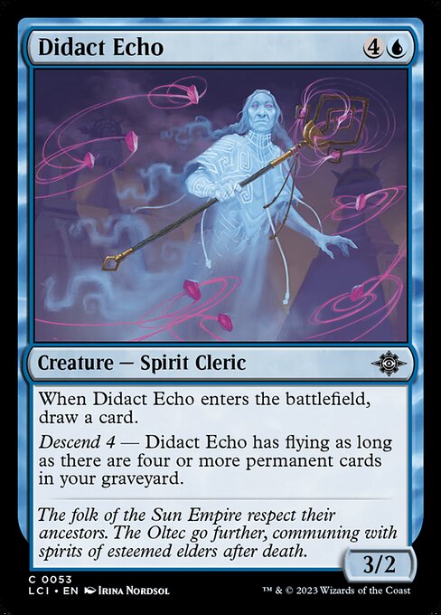 Didact Echo, The Lost Caverns of Ixalan, Blue, Common, , Creature, Spirit Cleric, Non-Foil, NM