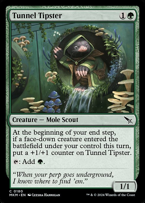 Tunnel Tipster, Murders at Karlov Manor, Green, Common, , Creature, Mole Scout, Foil, NM