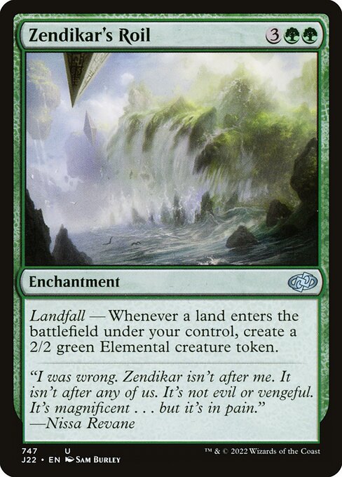 Zendikar's Roil, Jumpstart 2022, Green, Uncommon, , Enchantment, Non-Foil, NM