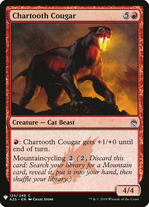 Chartooth Cougar, The List, Red, Common, , Creature, Cat Beast, Non-Foil, NM