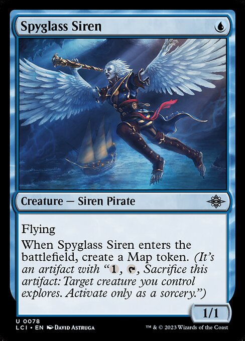 Spyglass Siren, The Lost Caverns of Ixalan, Blue, Uncommon, , Creature, Siren Pirate, Non-Foil, NM