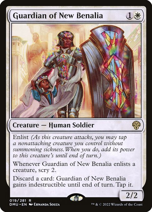 Guardian of New Benalia, Dominaria United, White, Rare, , Creature, Human Soldier, Non-Foil, NM