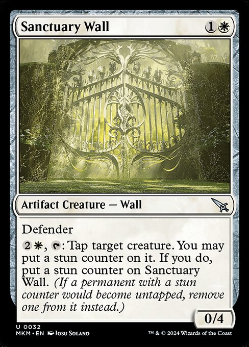 Sanctuary Wall, Murders at Karlov Manor, White, Uncommon, , Artifact Creature, Wall, Non-Foil, NM