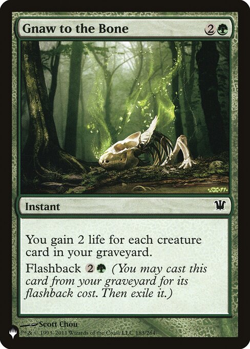 Gnaw to the Bone, The List, Green, Common, , Instant, Non-Foil, NM