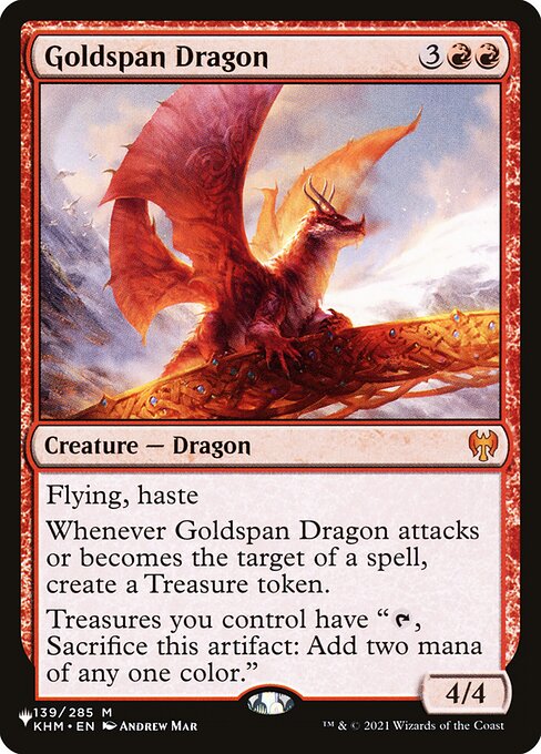 Goldspan Dragon, The List, Red, Mythic, , Creature, Dragon, Non-Foil, NM