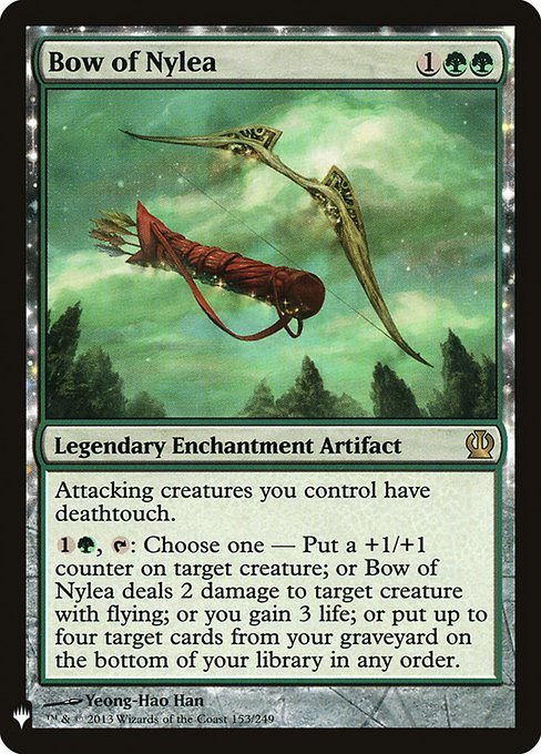 Bow of Nylea, The List, Green, Rare, , Legendary Enchantment Artifact, Non-Foil, NM
