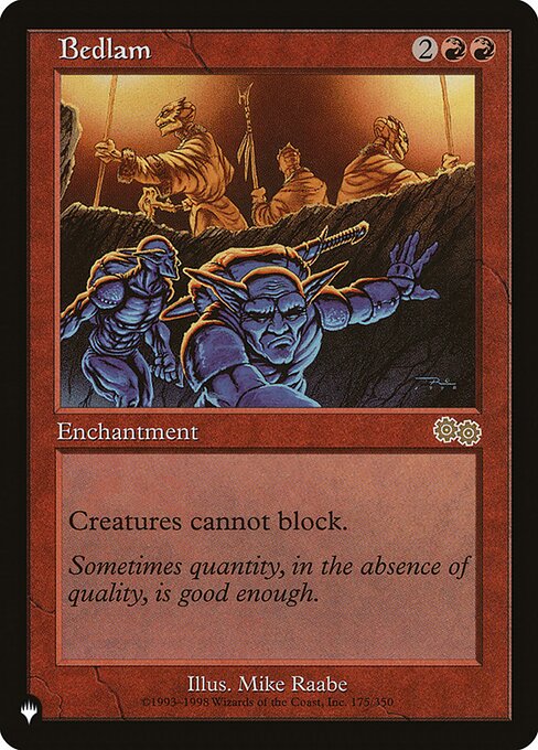 Bedlam, The List, Red, Rare, , Enchantment, Non-Foil, NM