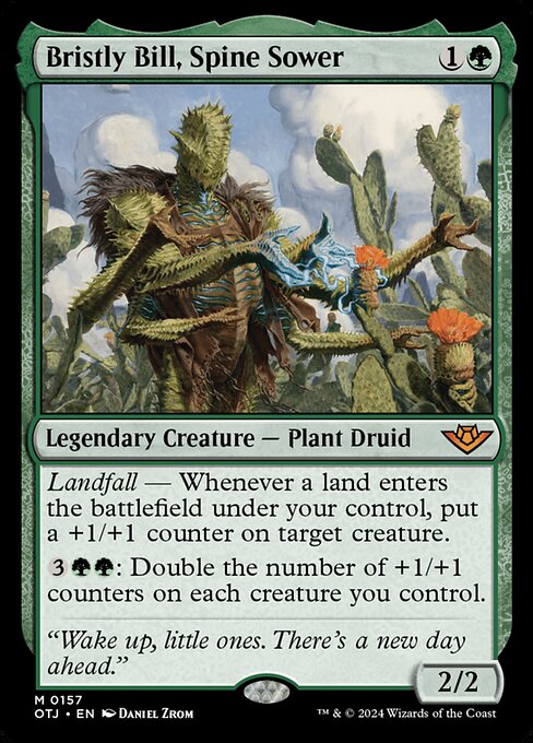 Bristly Bill, Spine Sower, Outlaws of Thunder Junction, Green, Mythic, , Legendary Creature, Plant Druid, Non-Foil, NM