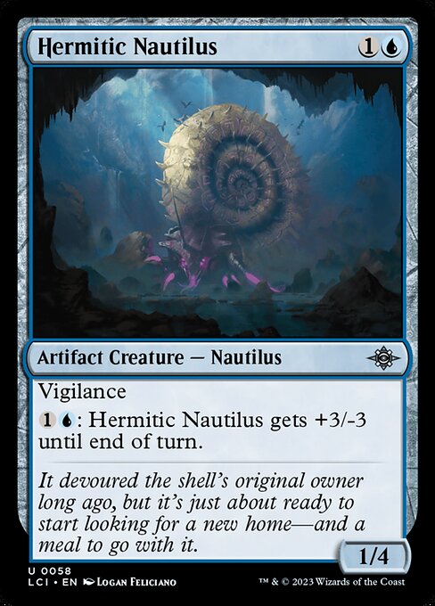 Hermitic Nautilus, The Lost Caverns of Ixalan, Blue, Uncommon, , Artifact Creature, Nautilus, Non-Foil, NM
