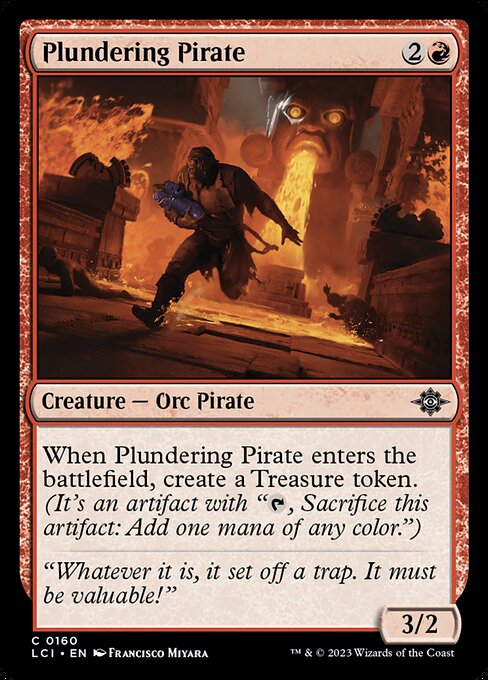 Plundering Pirate, The Lost Caverns of Ixalan, Red, Common, , Creature, Orc Pirate, Non-Foil, NM