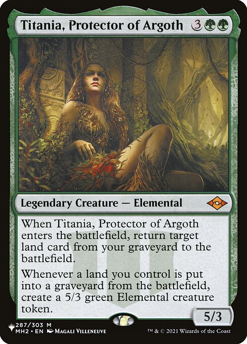Titania, Protector of Argoth, The List, Green, Mythic, , Legendary Creature, Elemental, Non-Foil, NM