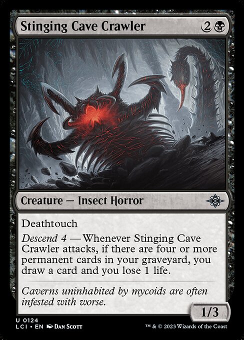 Stinging Cave Crawler, The Lost Caverns of Ixalan, Black, Uncommon, , Creature, Insect Horror, Foil, NM